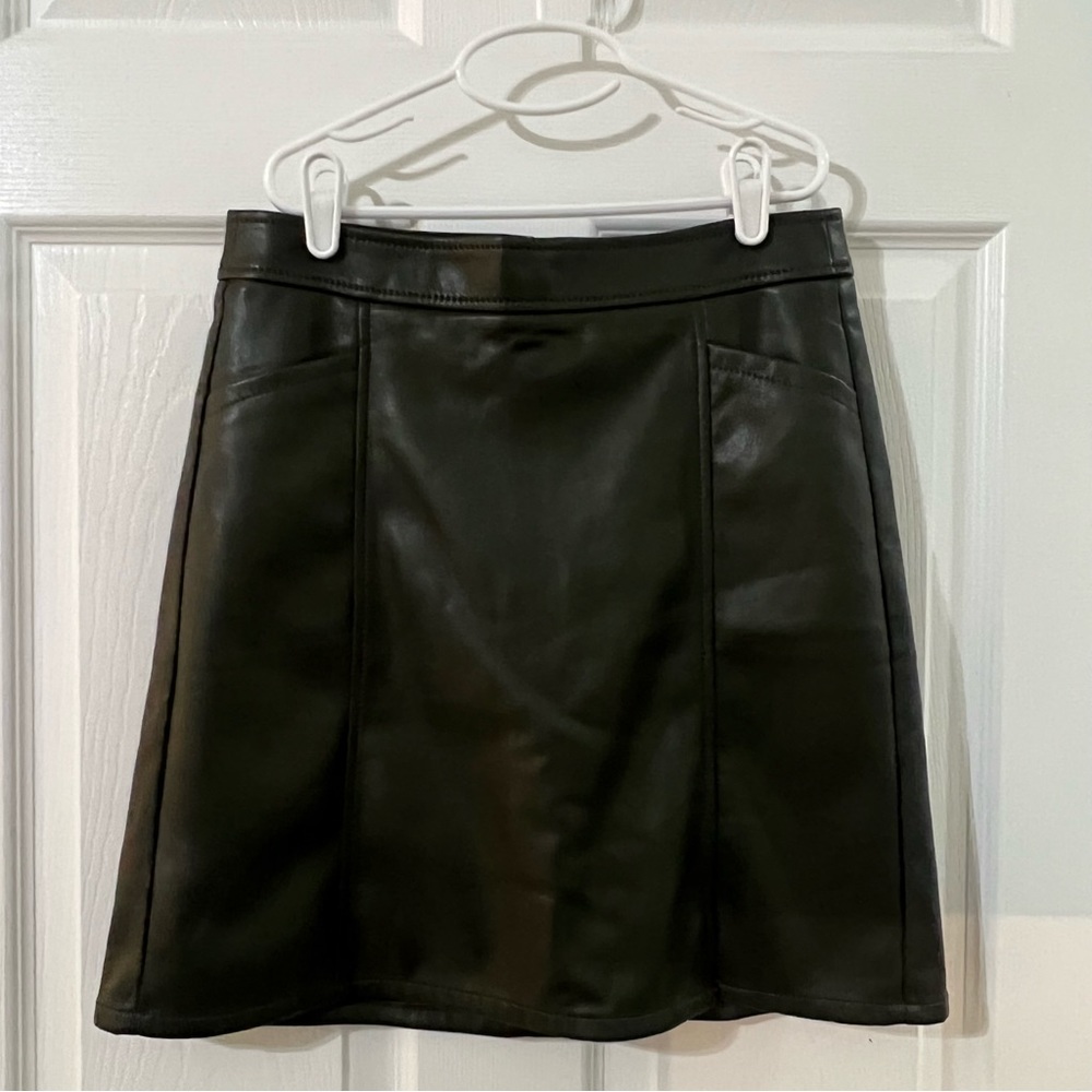Loft - Army Green Faux Leather Skirt (2P) - New w/ Tags (NWT)